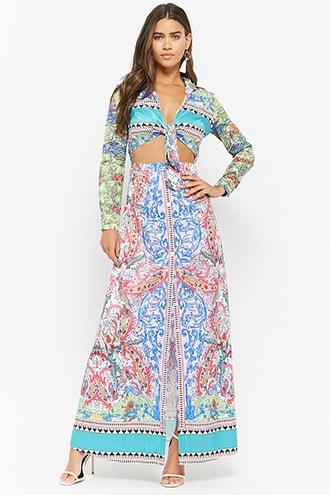 Forever21 Tie-front Cutout Maxi Dress