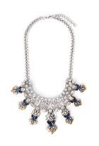 Forever21 Faux Stone Statement Necklace (b.silver/blue)