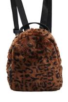 Forever21 Faux Fur Leopard Print Backpack