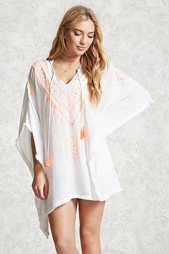 Forever21 Tasseled Swim Cover-up Kaftan