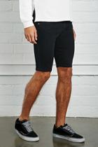 21 Men Men's  Black Dark Wash Denim Shorts
