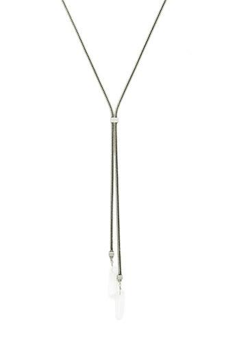 Forever21 B.silver & Clear Faux Crystal Chain Necklace