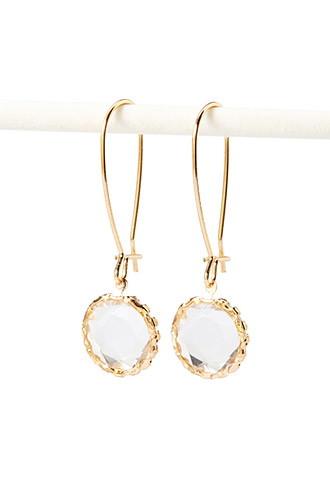 Forever21 Faux Gemstone Drop Earrings (gold/clear)