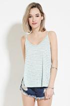 Forever21 Women's  Seafoam & Cream Striped Cami