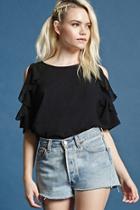 Forever21 Open-shoulder Ruffle Tee