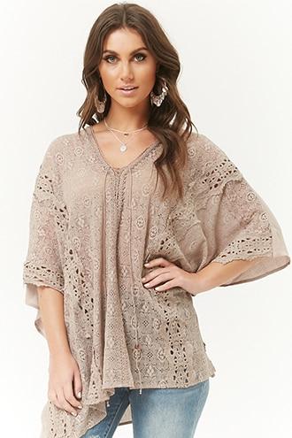 Forever21 Sheer Crochet Kaftan