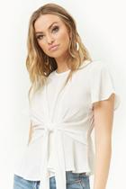 Forever21 Tie-front Chiffon Top