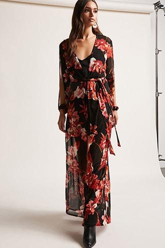 Forever21 Floral Mesh Duster