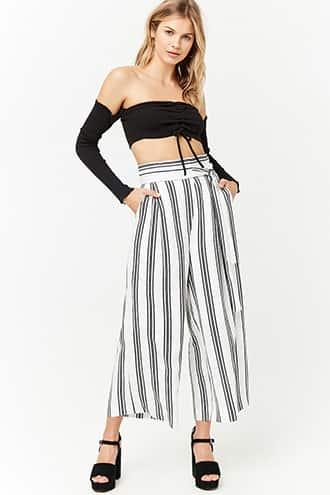 Forever21 Striped High-rise Culottes