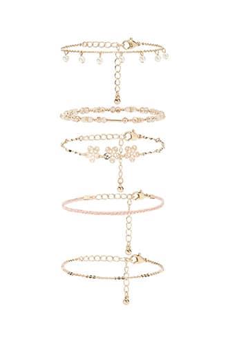 Forever21 Floral Disc Bracelet Set