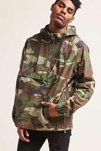 Forever21 Hooded Camo Print Anorak