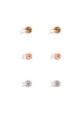 Forever21 Faux Crystal Stud Earring Set