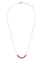 Forever21 Beaded Birthstone Necklace (red/gold)