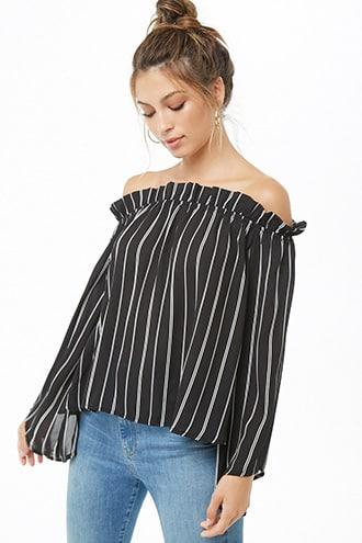 Forever21 Ruffled Striped Top