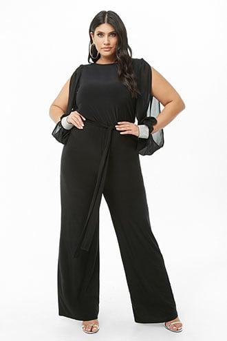 Forever21 Plus Size Rhinestone-sleeve Jumpsuit