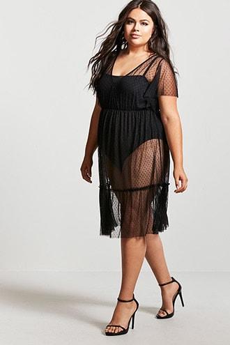 Forever21 Plus Size Sheer V-neck Dress