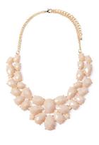 Forever21 Faux Gemstone Statement Necklace (taupe/gold)