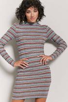 Forever21 Marled Ribbed Knit Striped Dress