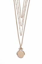 Forever21 Layered Hammered Disc Pendant Chain Necklace
