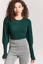 Forever21 Balloon-sleeve Sweater-knit Top