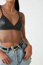 Forever21 Bead Net Rhinestone Crop Top