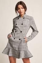 Forever21 Glen Plaid Double-breasted Jacket