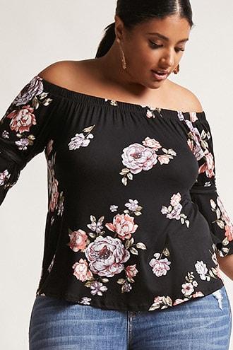 Forever21 Plus Size Trumpet-sleeve Top