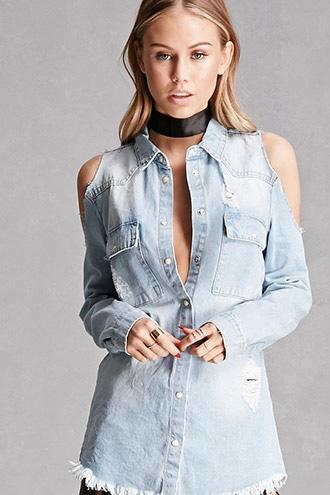 Forever21 Pixie And Diamond Denim Shirt