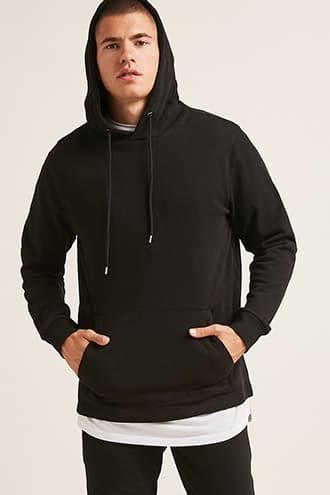 Forever21 French Terry Knit Athletic Hoodie