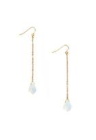 Forever21 Faux Gemstone Drop Earrings (gold/white)