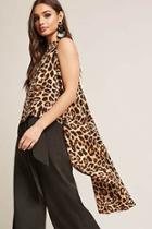 Forever21 High-low Leopard Print Top