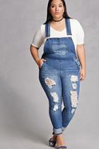 Forever21 Plus Size Distressed Overalls