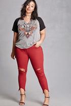 Forever21 Plus Size Ripped Ankle Jeans