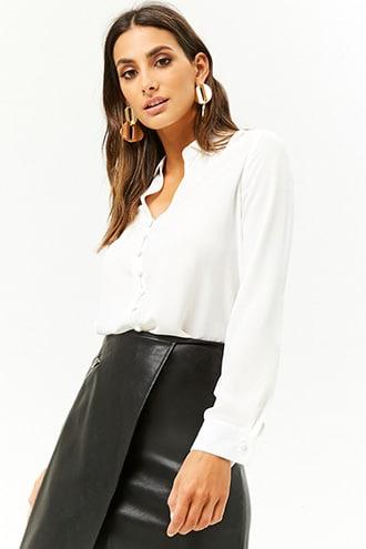 Forever21 High-low Chiffon Shirt