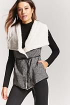 Forever21 Faux Shearling Tweed Vest