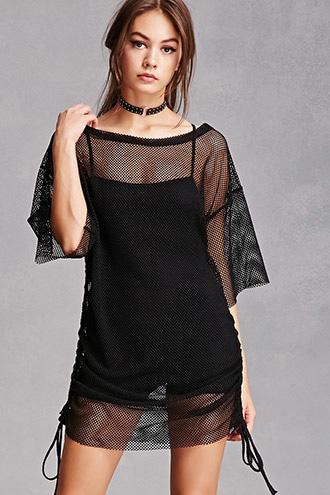Forever21 Sheer Mesh Ruched Dress