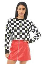 Forever21 The Grinch Print Checkered Sweatshirt