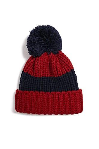 Forever21 Ribbed Knit Pom Pom Beanie