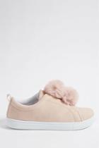 Forever21 Faux Leather Low-top Pom Pom Sneakers