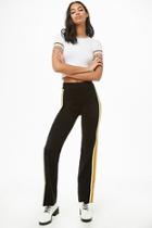 Forever21 Striped-trim Ribbed Wide-leg Pants