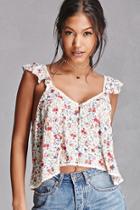 Forever21 Floral Ruffled Crop Top
