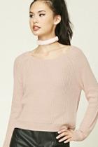 Forever21 Women's  Dusty Pink Boat Neck Sweater