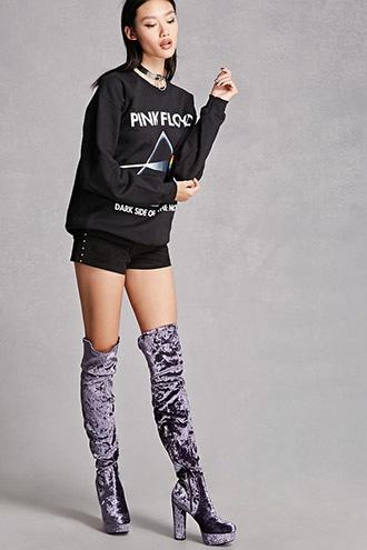 Forever21 Velvet Over-the-knee Boots