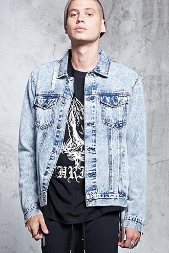Forever21 Zipper-hem Denim Jacket