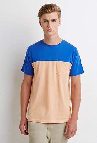 21 Men Colorblocked Pocket Tee