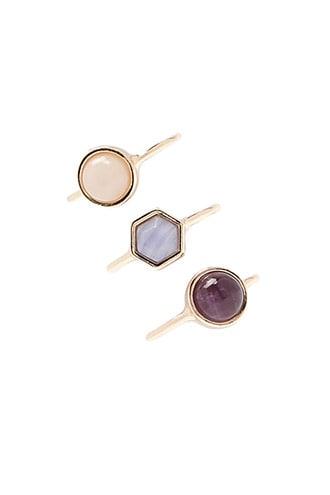 Forever21 Geo Faux Stone Ring Set