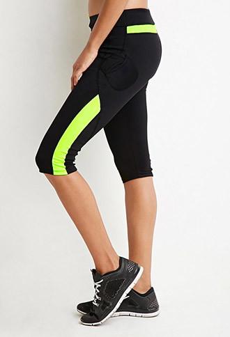Forever21 Colorblocked Performance Capri Leggings