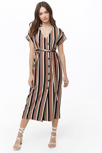 Forever21 Striped V-neck Maxi Dress