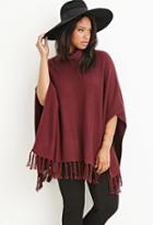 Forever21 Plus Tasseled Funnel Neck Poncho