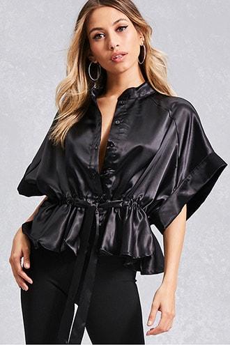 Forever21 Oversized Satin Kimono Top